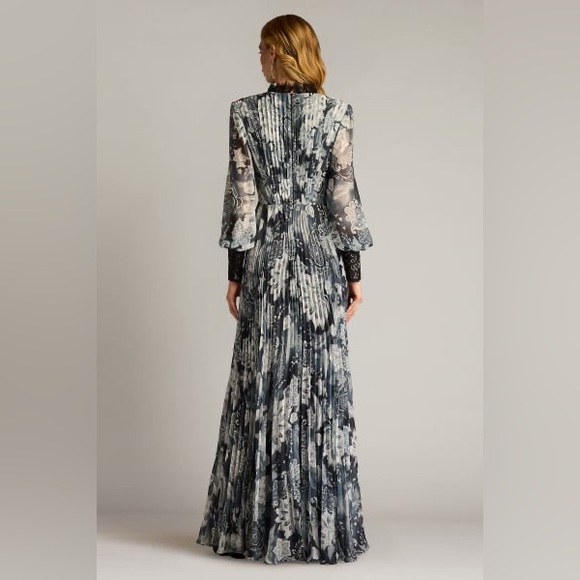 TADASHI SHOJI - AUDRA FLORAL PRINT CHIFFON GOWN - Picture 2 of 6